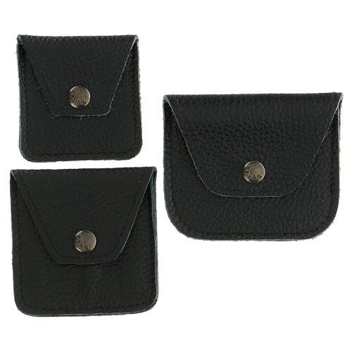Leather rosary case black 2