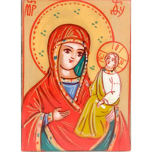 Rosary case (7mm beads) with hand-painted icon 4