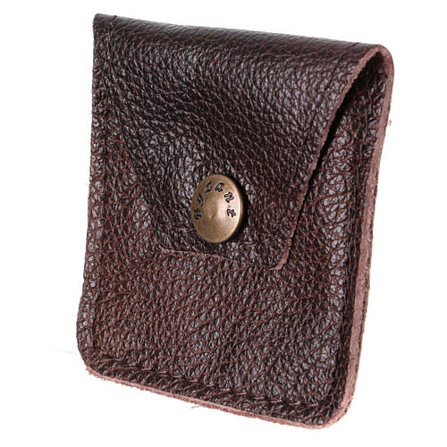 Leather rosary case, brown 2