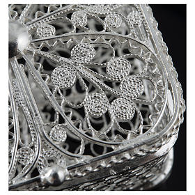 Rosenkranzetui aus 800er Silber, quadratische Form