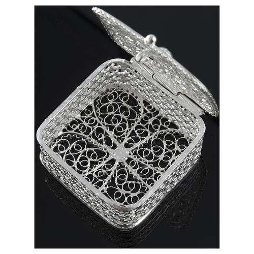 Rosary case, squared in 800 silver 3