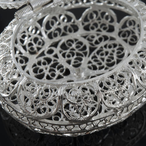 Rosenkranzetui aus 800er Silber, ovale Form 4