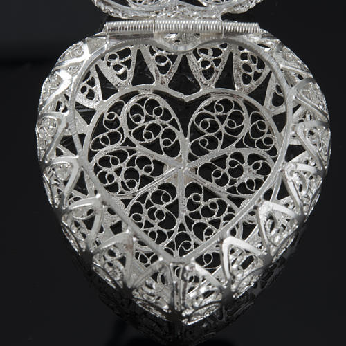 Rosary case, heart-shaped in 800 silver 6