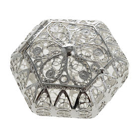 Portarosario hexagonal plata 800 filigrana