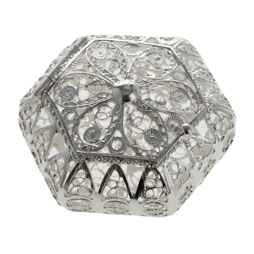 Portarosario hexagonal plata 800 filigrana 1