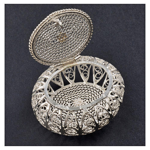 Rosenkranzetui aus 800er Silber, Filigran, ovale Form 5