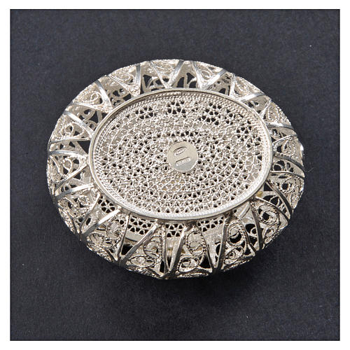 Rosenkranzetui aus 800er Silber, Filigran, ovale Form 6