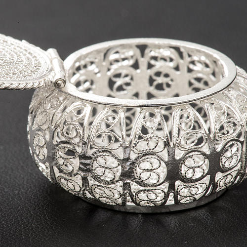 Rosenkranzetui aus 800er Silber, Filigran, runde Form 4