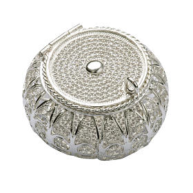 Rosary case, round in 800 silver filigree