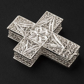 Rosenkranzetui aus 800er Silber, Filigran, Kreuzform