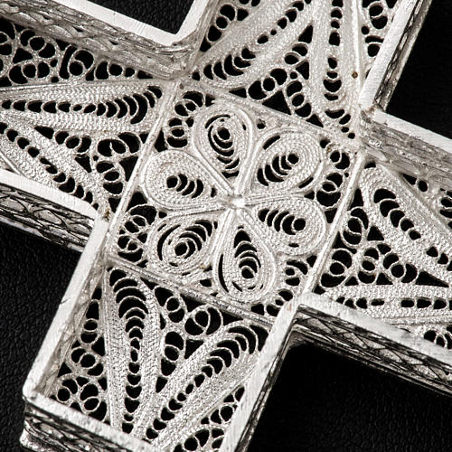 Rosenkranzetui aus 800er Silber, Filigran, Kreuzform 4