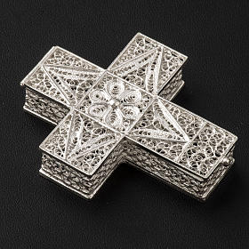 Portarosario croce argento 800 filigrana