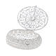 Oval rosary case of 800 silver filigree 5.5x4.5 cm s3