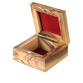 Rosary box in olive wood Holy Land Madonna Child