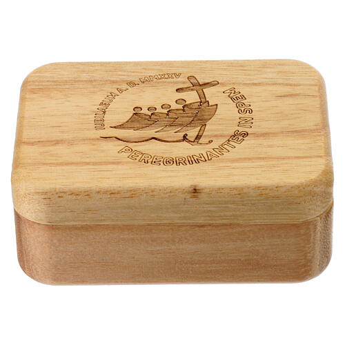 Scatola portarosario Giubileo 2025 logo ufficiale legno 1