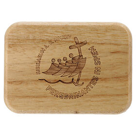Rosary box with official Jubilee 2025 logo in wood
