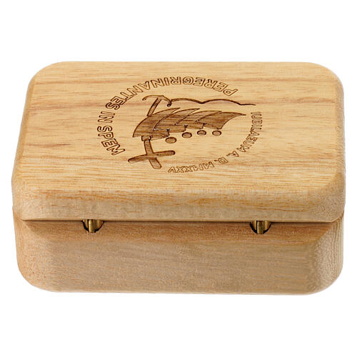 Rosary box with official Jubilee 2025 logo in wood 5