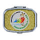 Caja para rosario logotipo Jubileo fondo dorado 4x5 cm rosario Metal s1