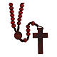 Jubilee rosary set with wooden red rosary and plaque s4