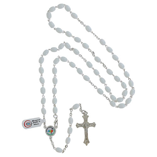 Portarosario Giubileo metallo dorato 6 cm con rosario 7