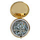 Porta terço Jubileu metal dourado 6 cm com terço s2