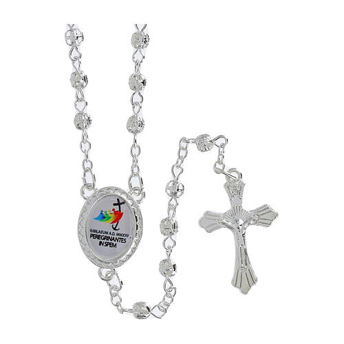 Portarosario metallo dorato Giubileo 5 cm rosario 3