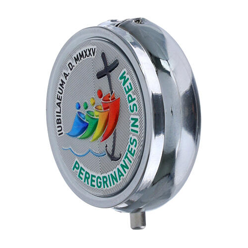 Porta terço em metal Jubileu 5 cm com terço 4