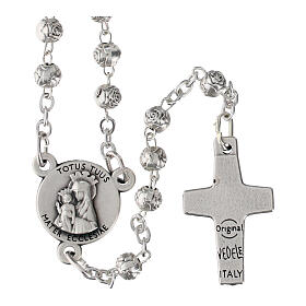 Rosary holder of 2x1.2 in with rosary, Jubilee 2025 medal, zamak