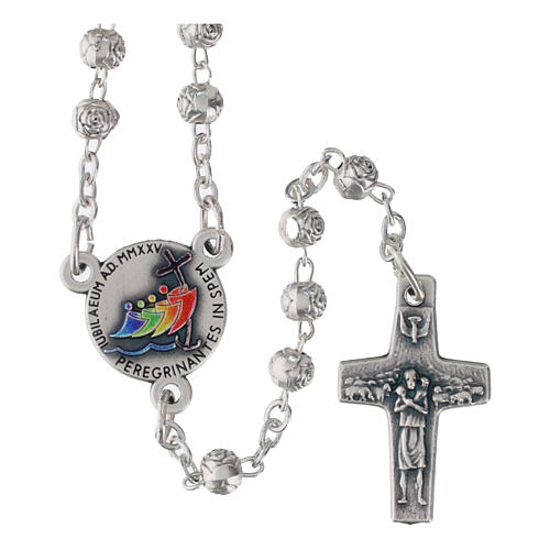 Pudełko na różaniec 5x3 cm, różaniec medalion Jubileusz 2025, zamak 1