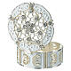 Silver rosary case with decorative pattern and zircons s3