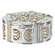 Silver rosary case with decorative pattern and zircons s5