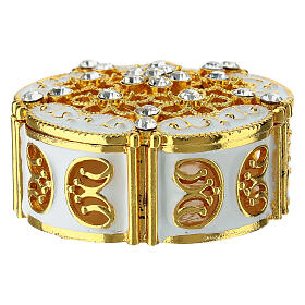 Vergoldete Rosenkranzetui mit Verzierungen und Zirkonia