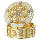 Boîte à chapelet dorée ornée de motifs décoratifs et zircons s3