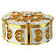 Boîte à chapelet dorée ornée de motifs décoratifs et zircons s4