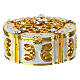 Boîte à chapelet dorée ornée de motifs décoratifs et zircons s5