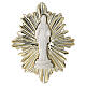 Caja para rosario Virgen de Medjugorje corona de rayos color oro 9x7x2 cm s4