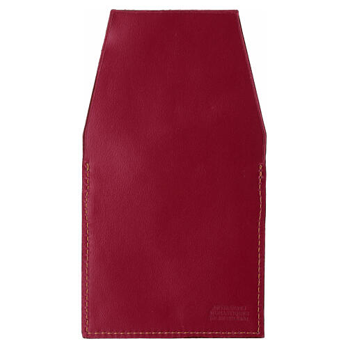 Red rosary case with pocket closure, 9x8 cm 4