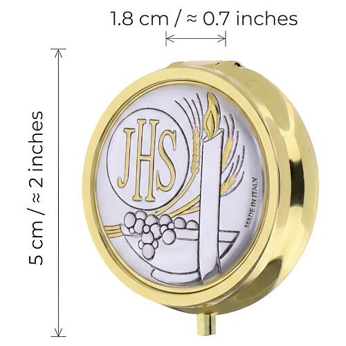 Portarosario Valenti dorato JHS uva e spighe per rosario 4 mm 3