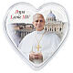 Scatola portarosario Papa Leone XIV a forma di cuore 5X5 cm s1