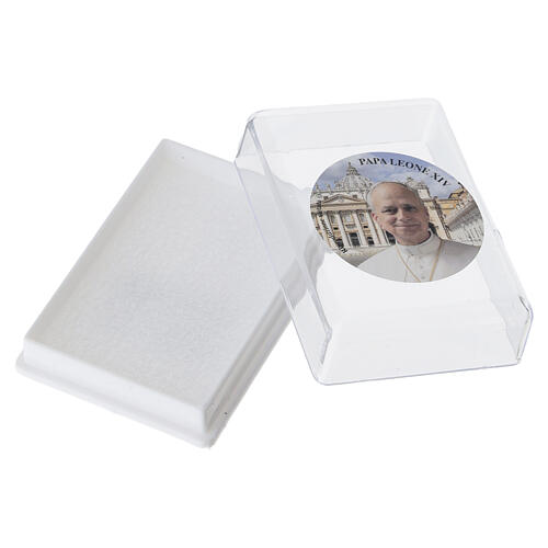 Rectangular Rosary Case with Pope Leo XIV 2x5x8 cm for 5 mm Rosaries 2