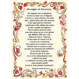 Glückwunschkarte mit Text in italienischer Sprache, "Messaggio di Tenerezza"