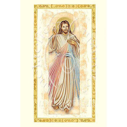 Glückwunschkarte mit Pergament Jesu Barmherzigkeit 1