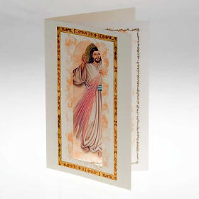 Divine Mercy card with parchment