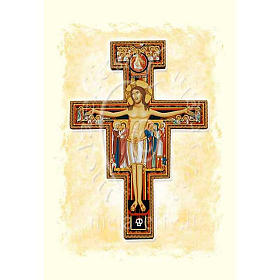 Saint Damian's Crucifix card with parchment