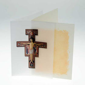 Carte voeux Crucifix Saint Damien parchemin