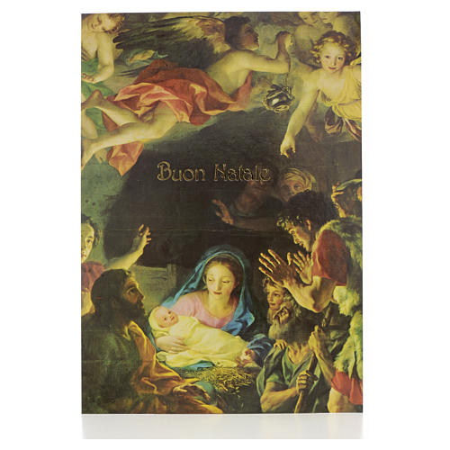 Christmas Card with Nativity with angel image 1