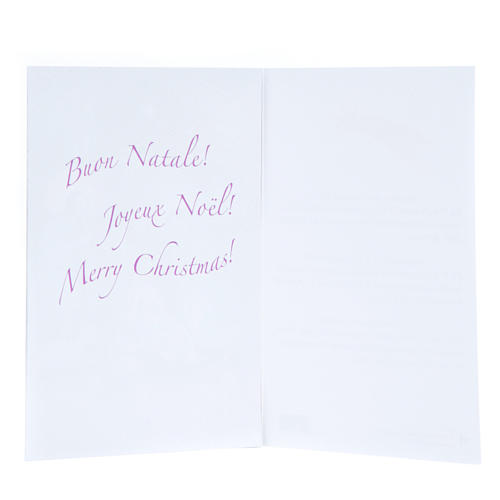 Kartka z nadrukowanymi życzeniami i kalendarzem Nowenna Bożego Narodzenia 2