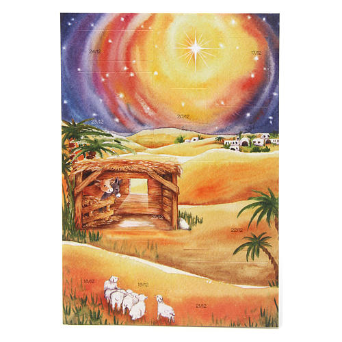 Kartka z nadrukowanymi życzeniami i kalendarzem Nowenna Bożego Narodzenia 3