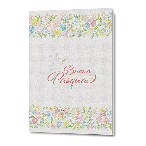 Greeting card in pearl paper Flowers and Dove 1