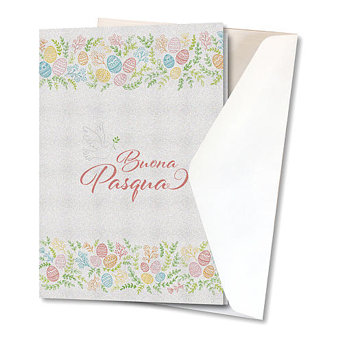 Greeting card in pearl paper Flowers and Dove 2